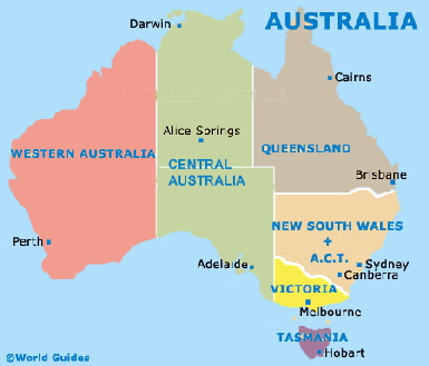 GLRF has created 6 regions in Australia for rowers to connect at a local level. Click on this map to see the regions. Image courtesy of World Guides and modified by GLRF.