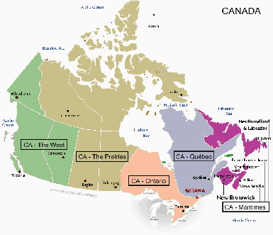 GLRF has created 5 regions in Canada for rowers to connect at a local level. Click on this map to see the regions. Image courtesy of Pericat.ca and the blog: dreaming the st. roch.. Image modified by GLRF.