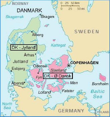 GLRF has created 2 regions in Denmark for rowers to connect at a local level. Click on this map to see the regions. Image courtesy of placesonline.com  Image modified by GLRF.