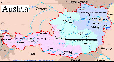 GLRF has created 3 regions in Austria for rowers to connect at a local level. Click on this map to see the regions. Image courtesy of geographicguide.net  Image modified by GLRF.