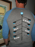 Back graphic of the The GLRF Come Out and Row Shirt